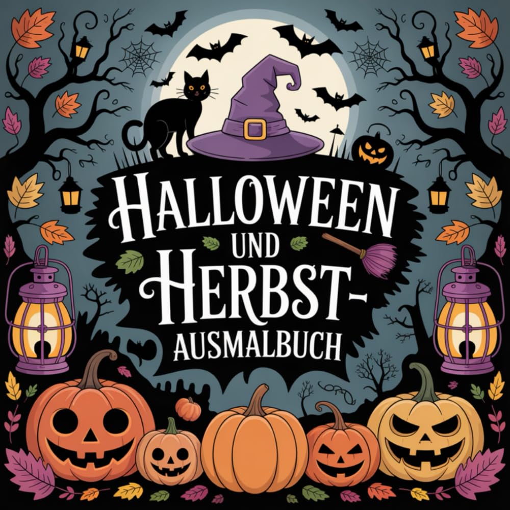 Halloween und Herbst-Ausmalbuch